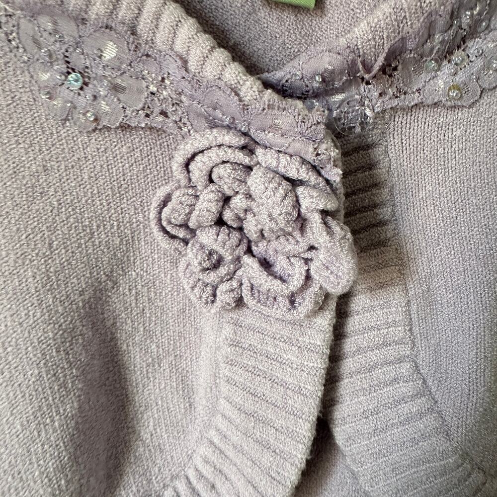 Vintage Knit Capelet Womens MEDIUM Sequin Lace Boho Cottagecore Retro Wedding - Picture 2 of 8